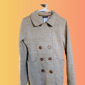 Patagonia Women's Beige Double-Breasted Pea Coat
